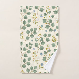 Floral eucalyptus seamless pattern hand towel