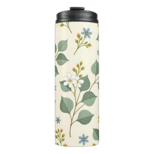 Floral eucalyptus seamless pattern thermal tumbler