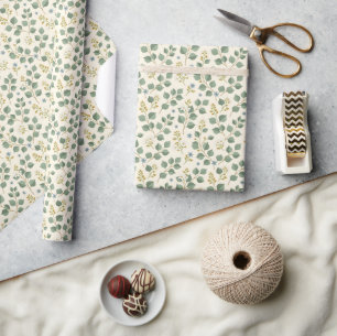 Floral eucalyptus seamless pattern wrapping paper
