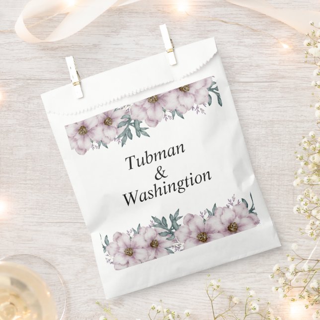 Floral Eucalyptus Summer Wedding  Favour Bag (Clipped)