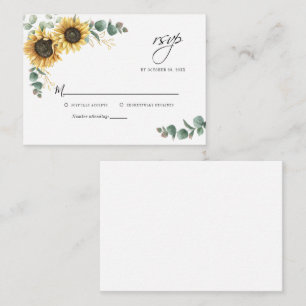 Floral Eucalyptus Sunflower RSVP Enclosure Card