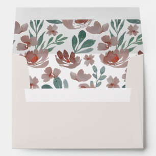  Floral Eucalyptus Terracotta Wedding Envelope