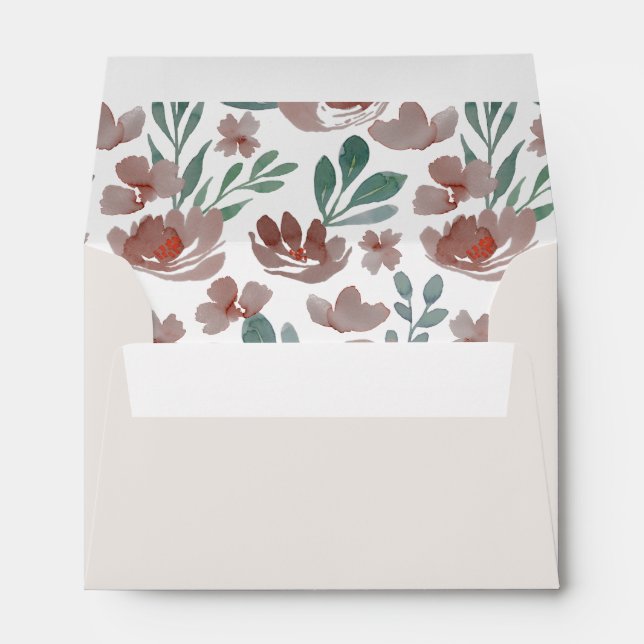  Floral Eucalyptus Terracotta Wedding RSVP Envelope (Back (Bottom))