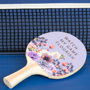 Floral & Eucalyptus Watercolor Garden Ping Pong Paddle