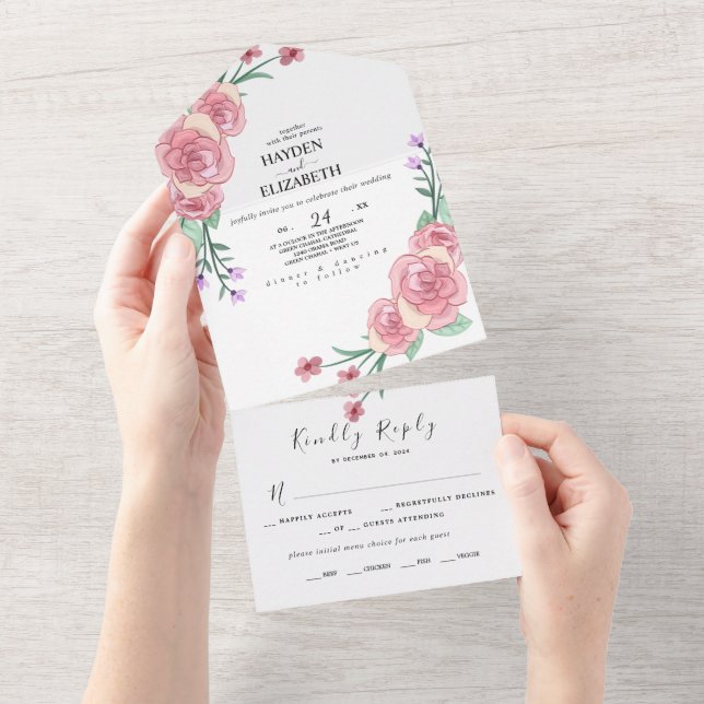 Floral Eucalyptus Wedding Invite Supplie (Tearaway)