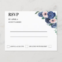 Floral Eucalyptus Wedding  RSVP Card