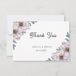 Floral Eucalyptus Wedding Thank You Card