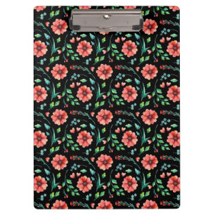 Floral Exotic Flowers and leaves Pattern-45654 Clipboard
