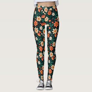 Floral Exotic Flowers Pattern-24190 Leggings