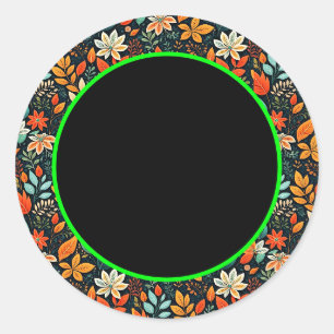 Floral Exotic Flowers Pattern Classic Round Sticker