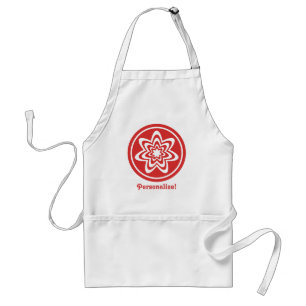 Floral Explosion Apron, Bright Red Standard Apron