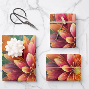 Floral Explosion: Bursting Color Pattern Wrapping Paper Sheet