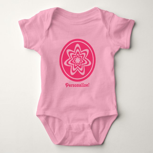 Floral Explosion Infant Tee, Pink Baby Bodysuit (Front)