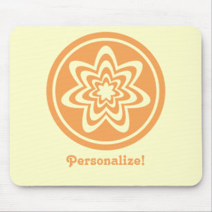 Floral Explosion Mousepad, Orange Mouse Pad