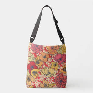 Floral Explosion: Seamless Vintage Trend. Crossbody Bag