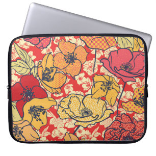 Floral Explosion: Seamless Vintage Trend. Laptop Sleeve