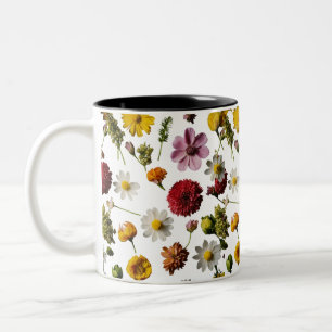 Floral Explosion Two-Tone Mug (11 oz) - A Burst of