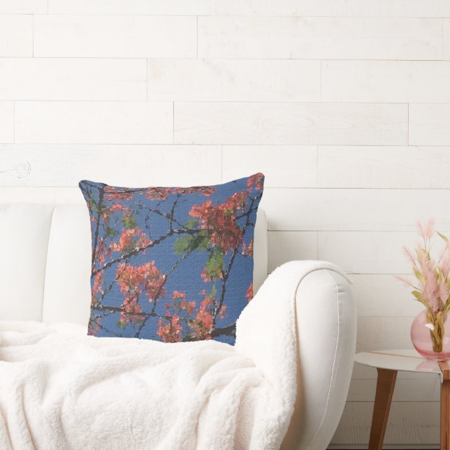 Floral Fabric, Blue Cushion (Couch)