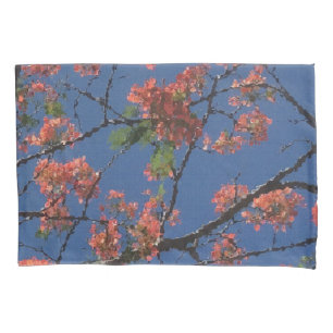 Floral Fabric, Blue Pillowcase