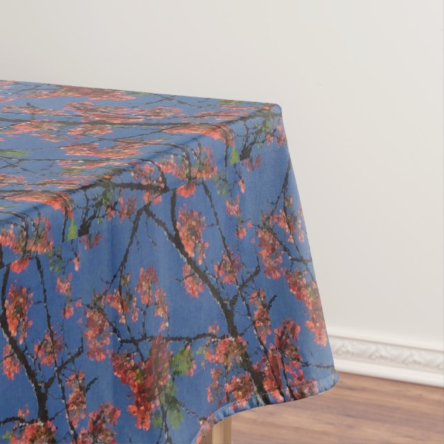 Floral Fabric, Blue Tablecloth (In Situ)