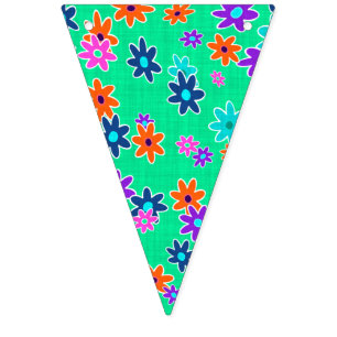 Floral Fabric Seamless Pattern coloured Bunting