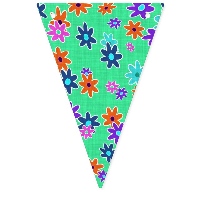 Floral Fabric Seamless Pattern coloured Bunting (First Flag)