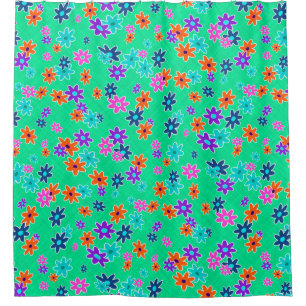 Floral Fabric Seamless Pattern coloured Shower Curtain