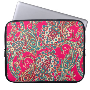 Floral fabric with paisley ornament seamless patte laptop sleeve