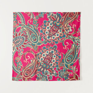 Floral fabric with paisley ornament seamless patte tapestry