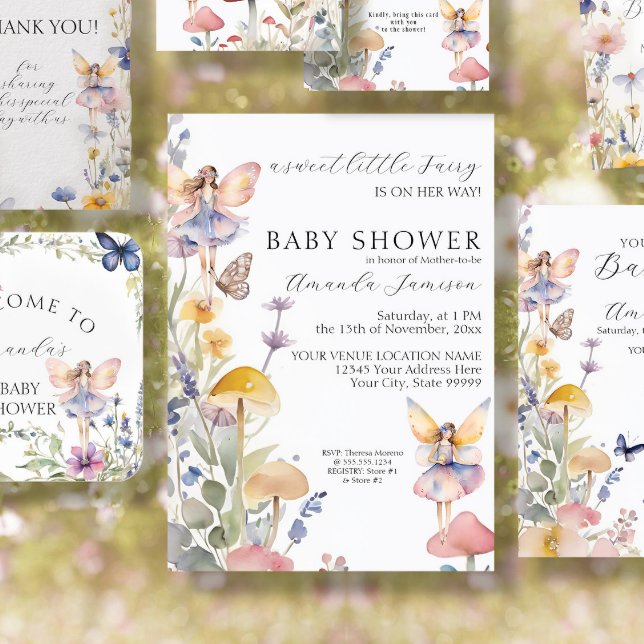 Floral Fairies Enchanted Wildflower Baby Shower Invitation (Creator Uploaded)