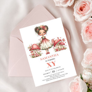 Floral Fairy 2nd Birthday Pink Flowers Invitation