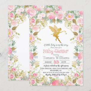 Floral Fairy Baby Shower Invitation