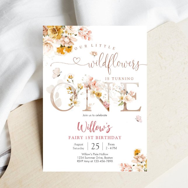 Floral Fairy First Birthday Invitation (Creator Uploaded)