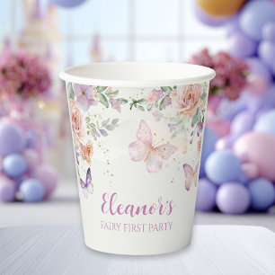 Floral Fairy First Birthday Personalised Paper Cup