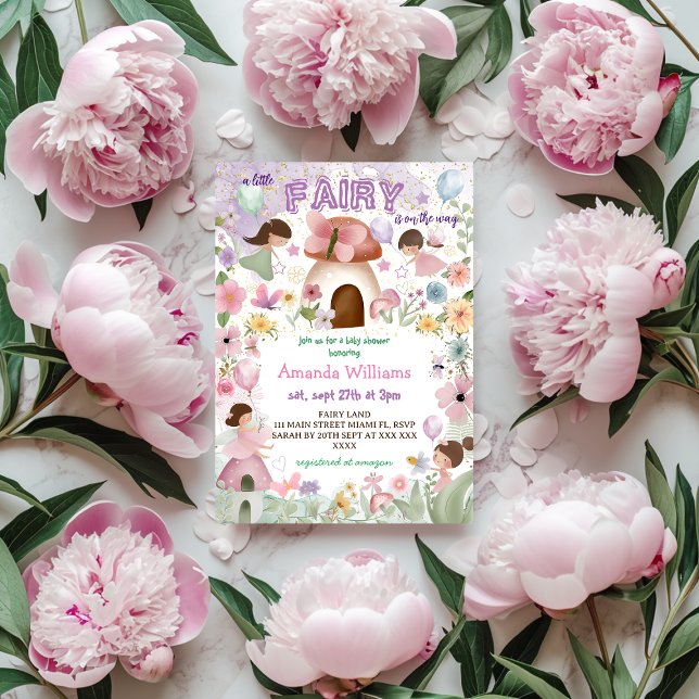 Floral Fairy Forest Baby Girl Shower Invitation (Creator Uploaded)