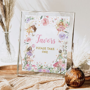 Floral Fairy Garden Birthday Favours Table Sign