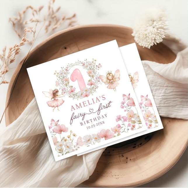 Floral Fairy Garden Birthday Napkins (Creator Uploaded)