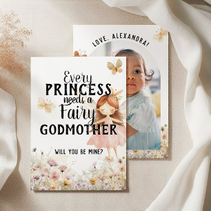 Floral Fairy Godmother Proposal Photo Thank You Card