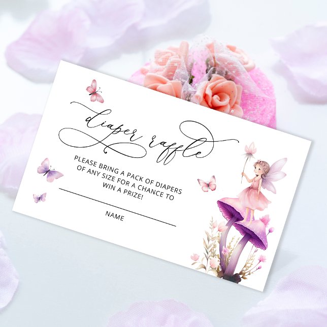 Floral Fairy Magic Tale Diaper Raffle Ticket Enclosure Card (Creator Uploaded)