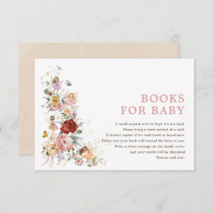 Floral Fairy Princess Garden Party Books for Baby Enclosure Card