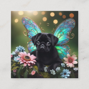 Floral Fairy Pug Enclosure Card