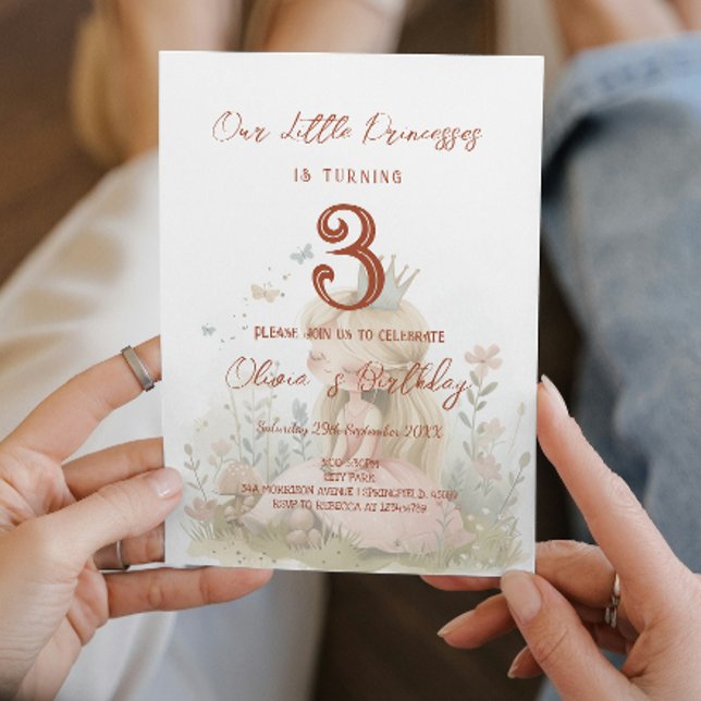 Floral Fairy Tale Princesses  Kids Birthday Party  Invitation (Creator Uploaded)
