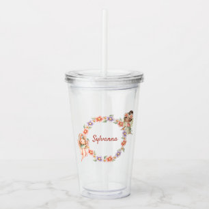Floral Fairy Tumbler with Custom Name