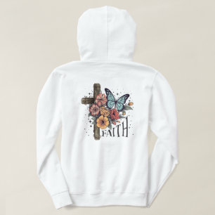 Floral Faith Cross  Hoodie