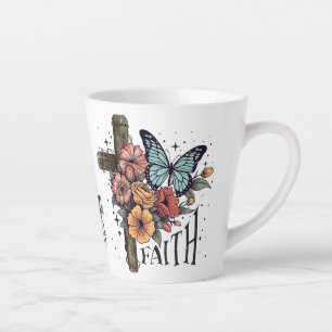 Floral Faith Cross Latte Mug