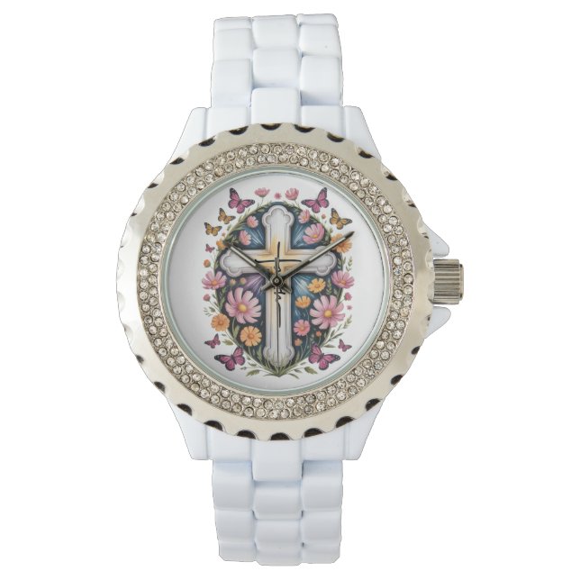 Floral Faith Cross  Watch (Front)