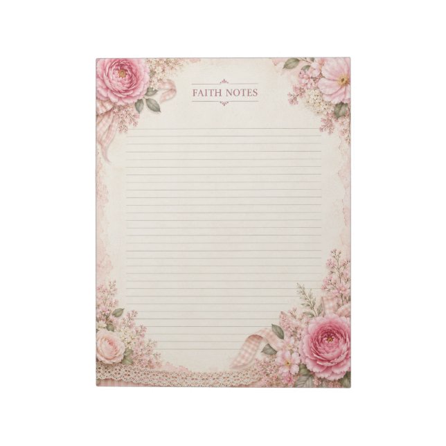 Floral Faith Notes Notepad (Rotated)