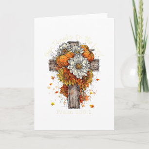 Floral Fall Autumn Pumpkin Christian Give Thanks T Card