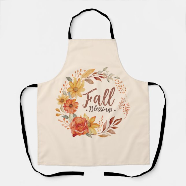 Floral Fall Blessings Apron (Front)