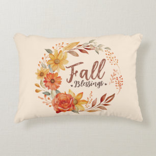 Floral Fall Blessings Decorative Cushion